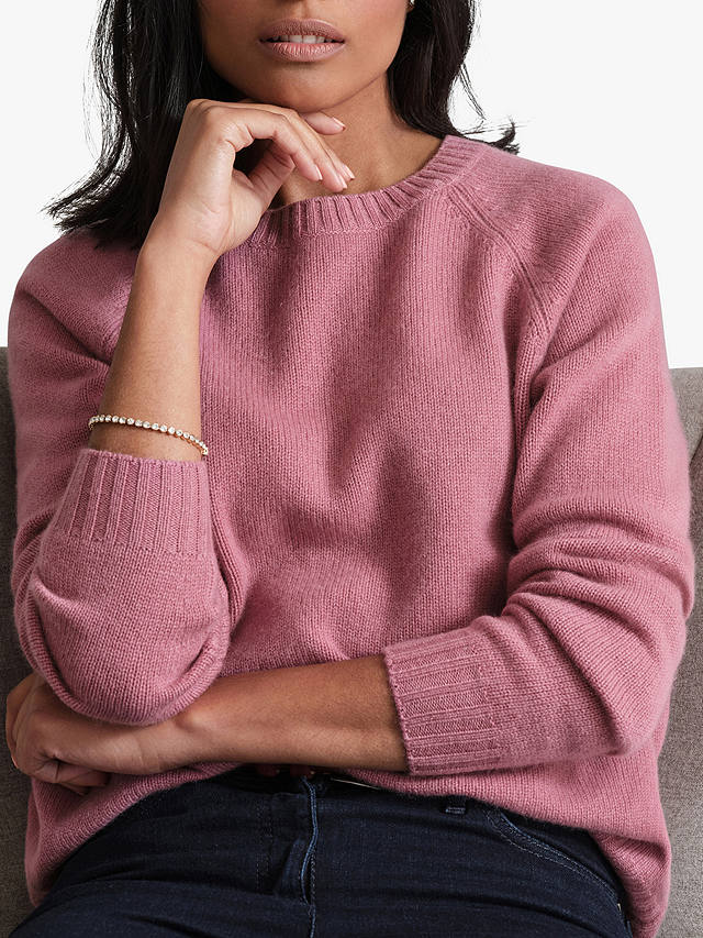 Pure Collection Lofty Cashmere Jumper, Dusty Pink