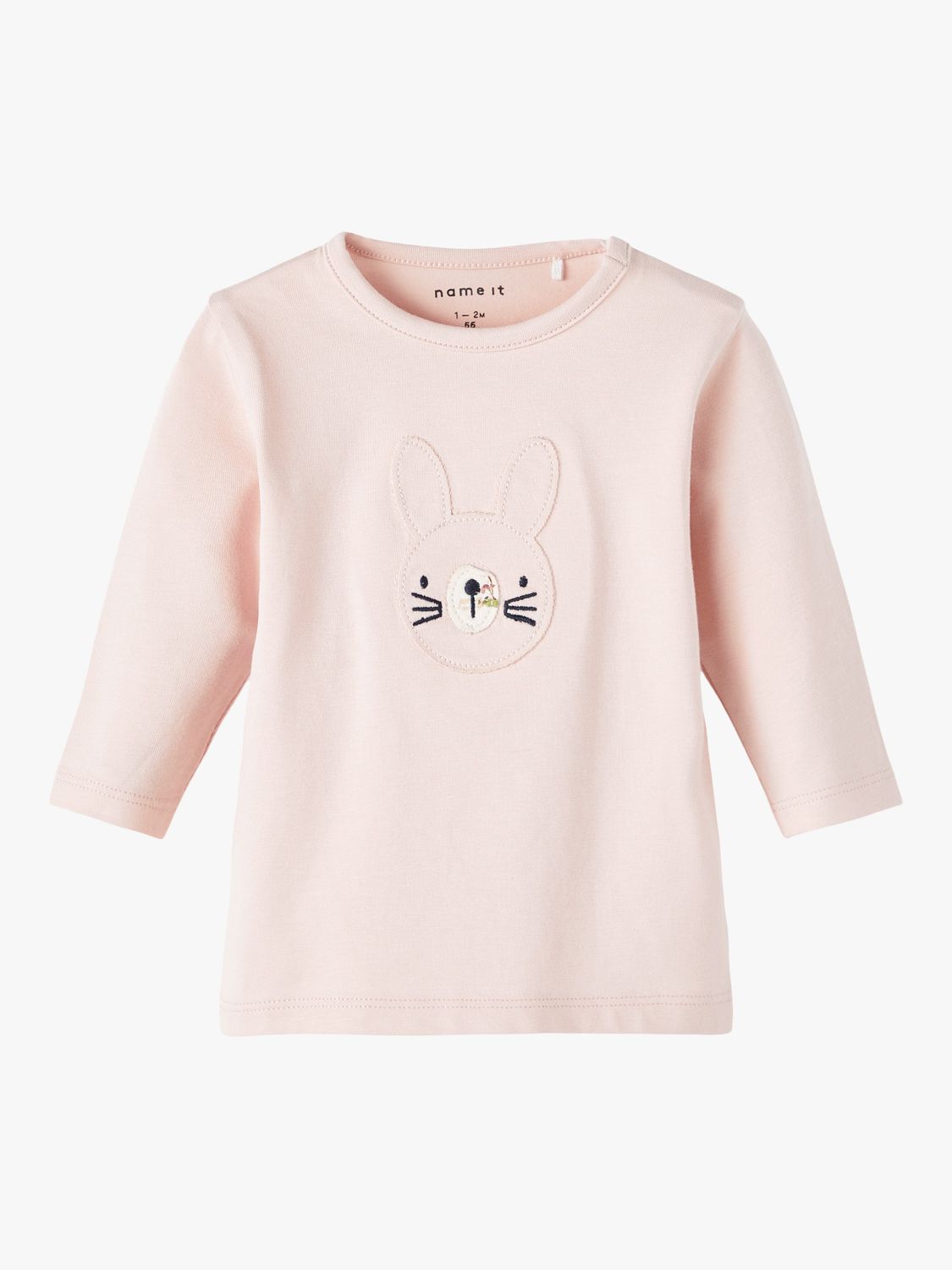 NAME IT Baby Bunny Long Sleeve T-Shirt, Rose Smoke