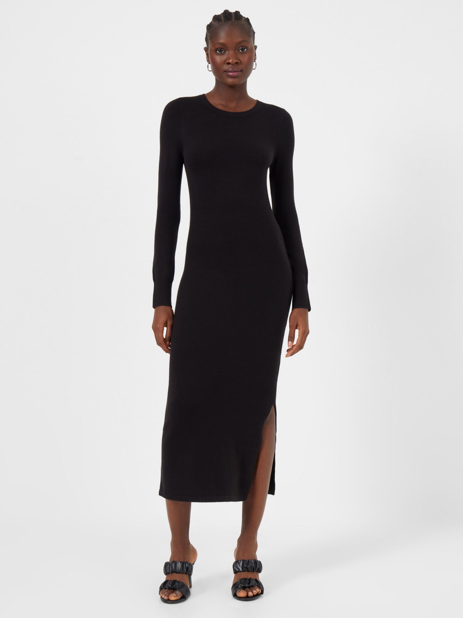 French Connection Babysoft Crew Neck Dress, Black at John Lewis & Partners