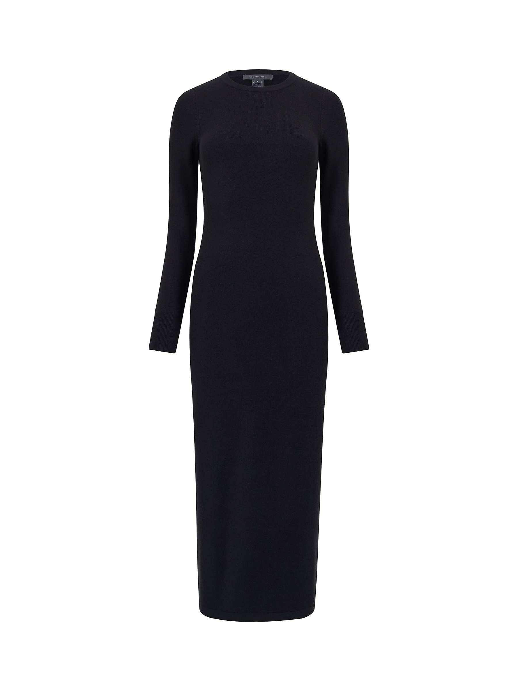 French Connection Babysoft Crew Neck Dress, Black at John Lewis & Partners