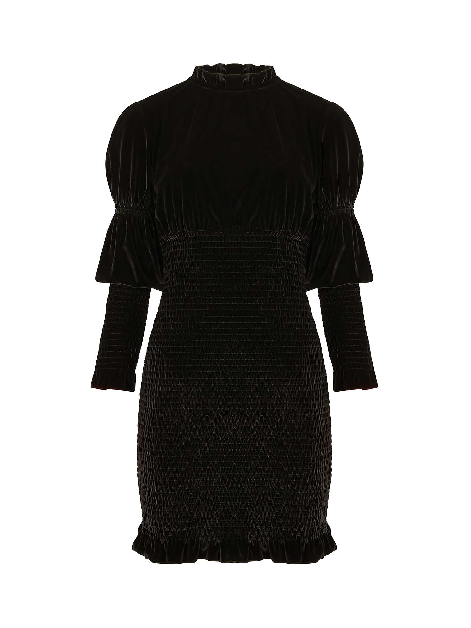 French Connection Sula Velvet Jersey Mini Dress, Black at John Lewis ...