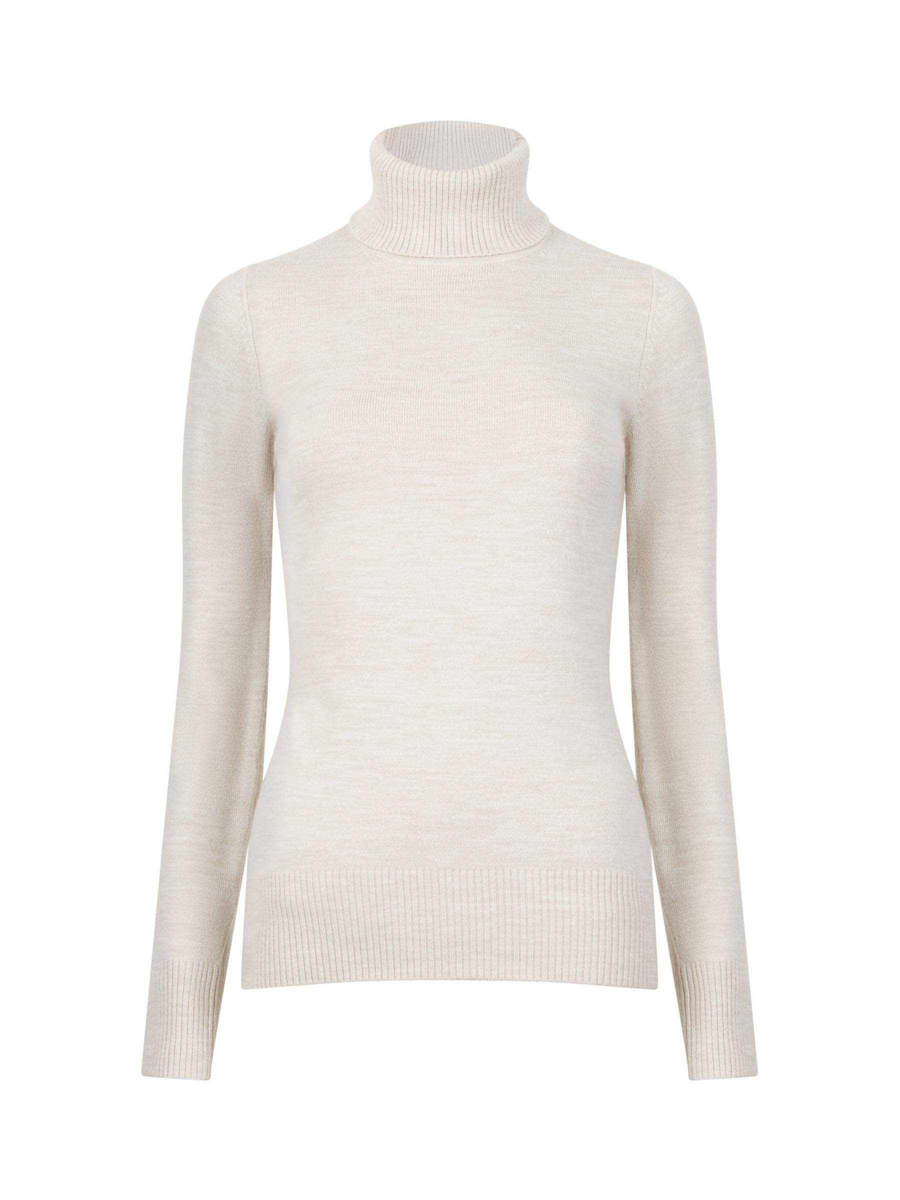 French Connection Babysoft Roll Neck Jumper, Oatmeal at John Lewis ...