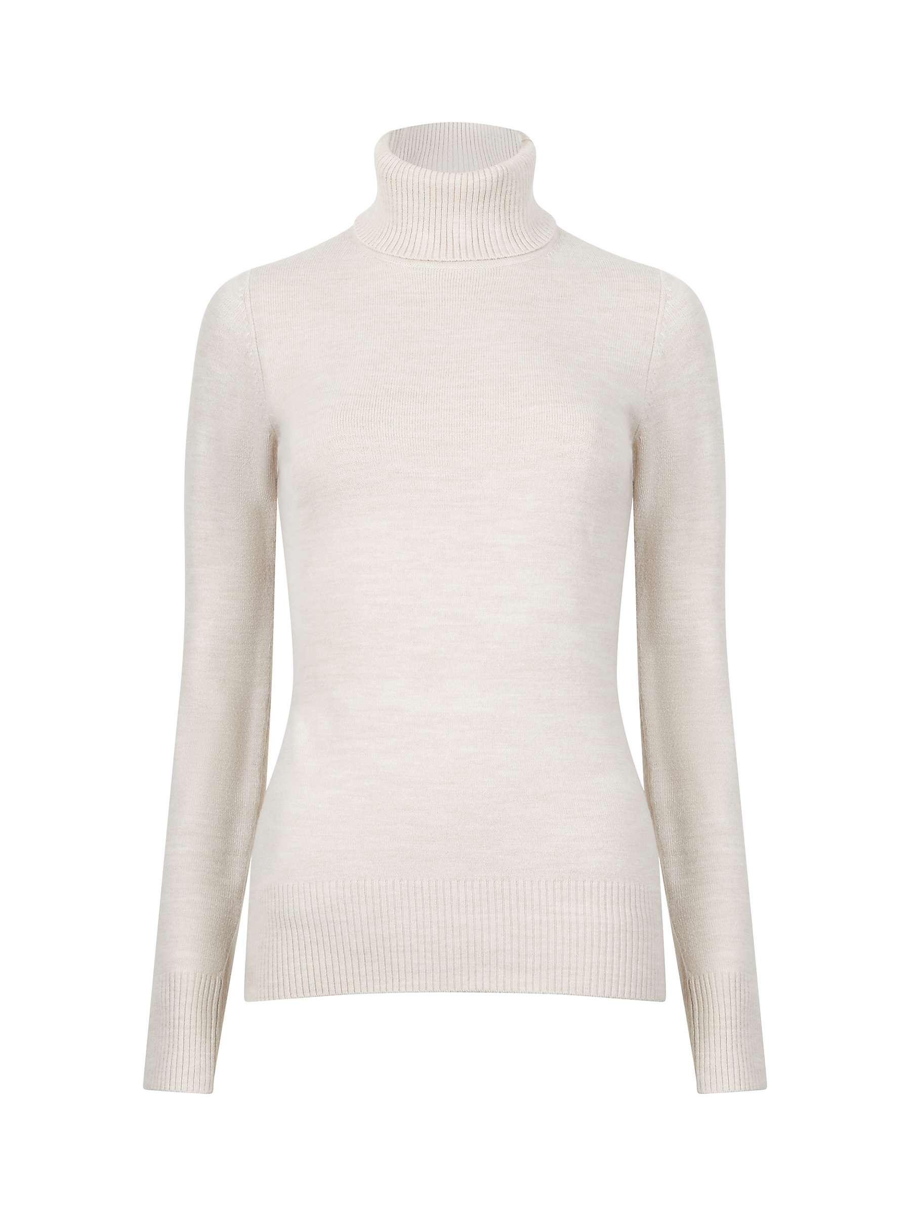 French Connection Babysoft Roll Neck Jumper, Oatmeal at John Lewis ...