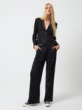 French Connection Alindava Sequin Trousers, Black