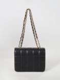 French Connection Chain Quilted Cross Body Bag, Black