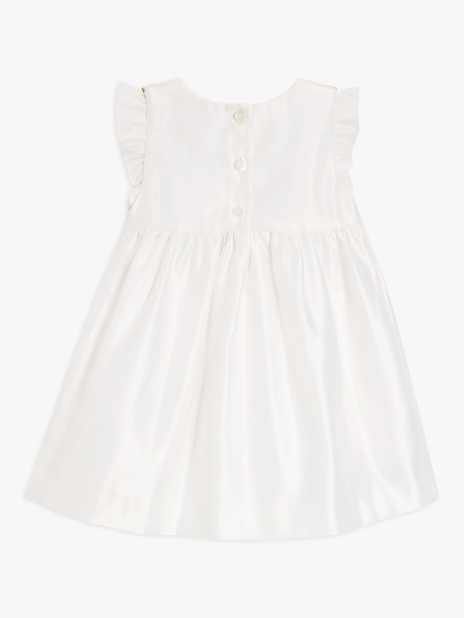 John Lewis Heirloom Collection Baby Sateen Smock Dress, White at John ...