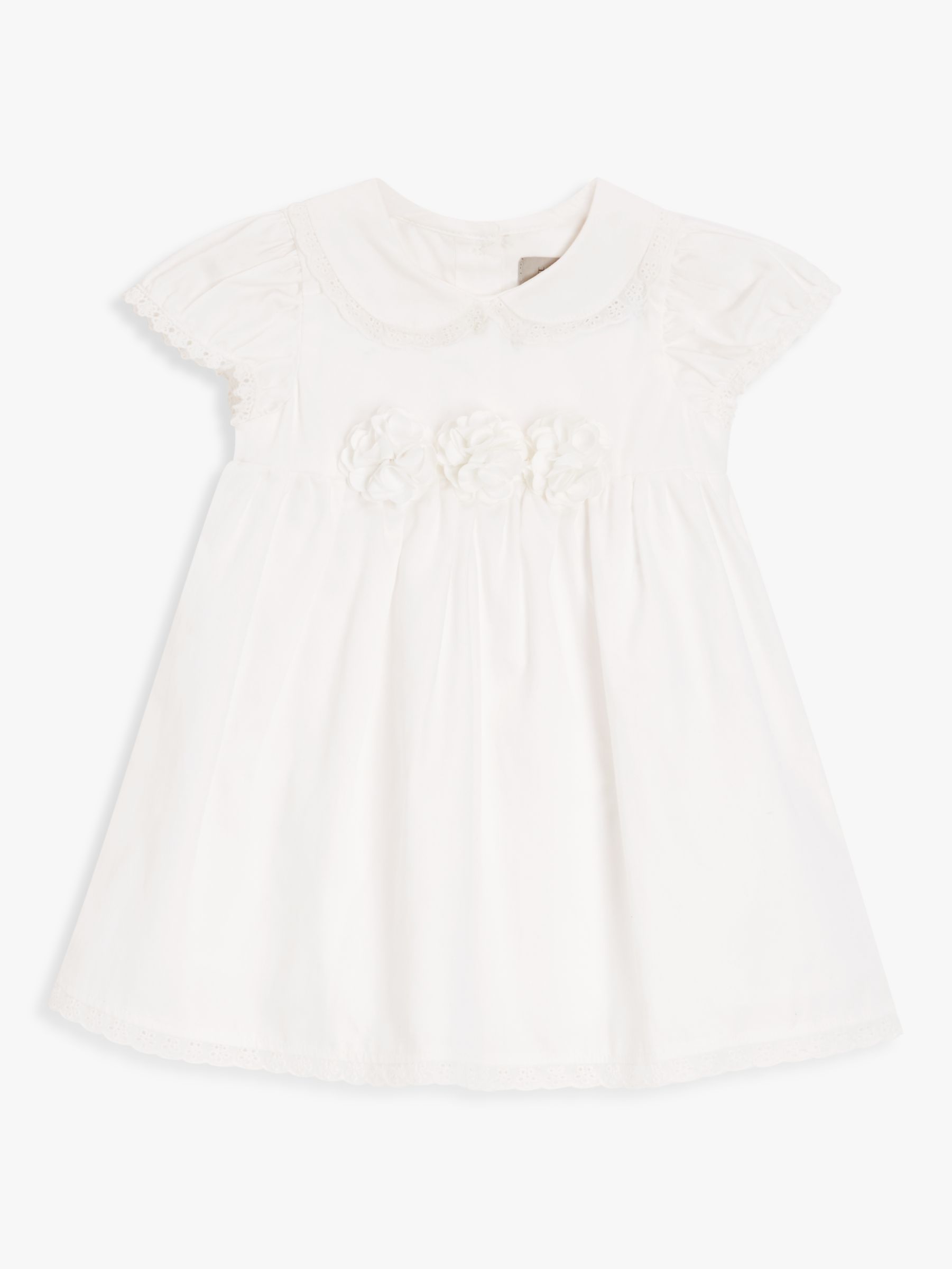 John Lewis Heirloom Collection Baby Cotton Collar Dress, White at John ...