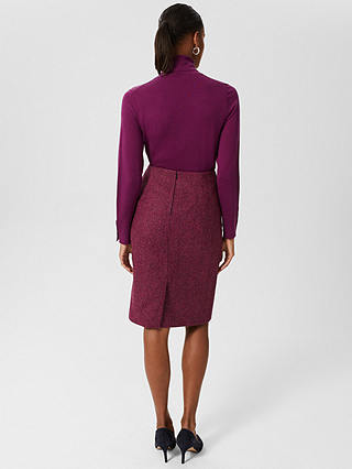 Hobbs Daphne Wool Pencil Skirt, Purple/Multi