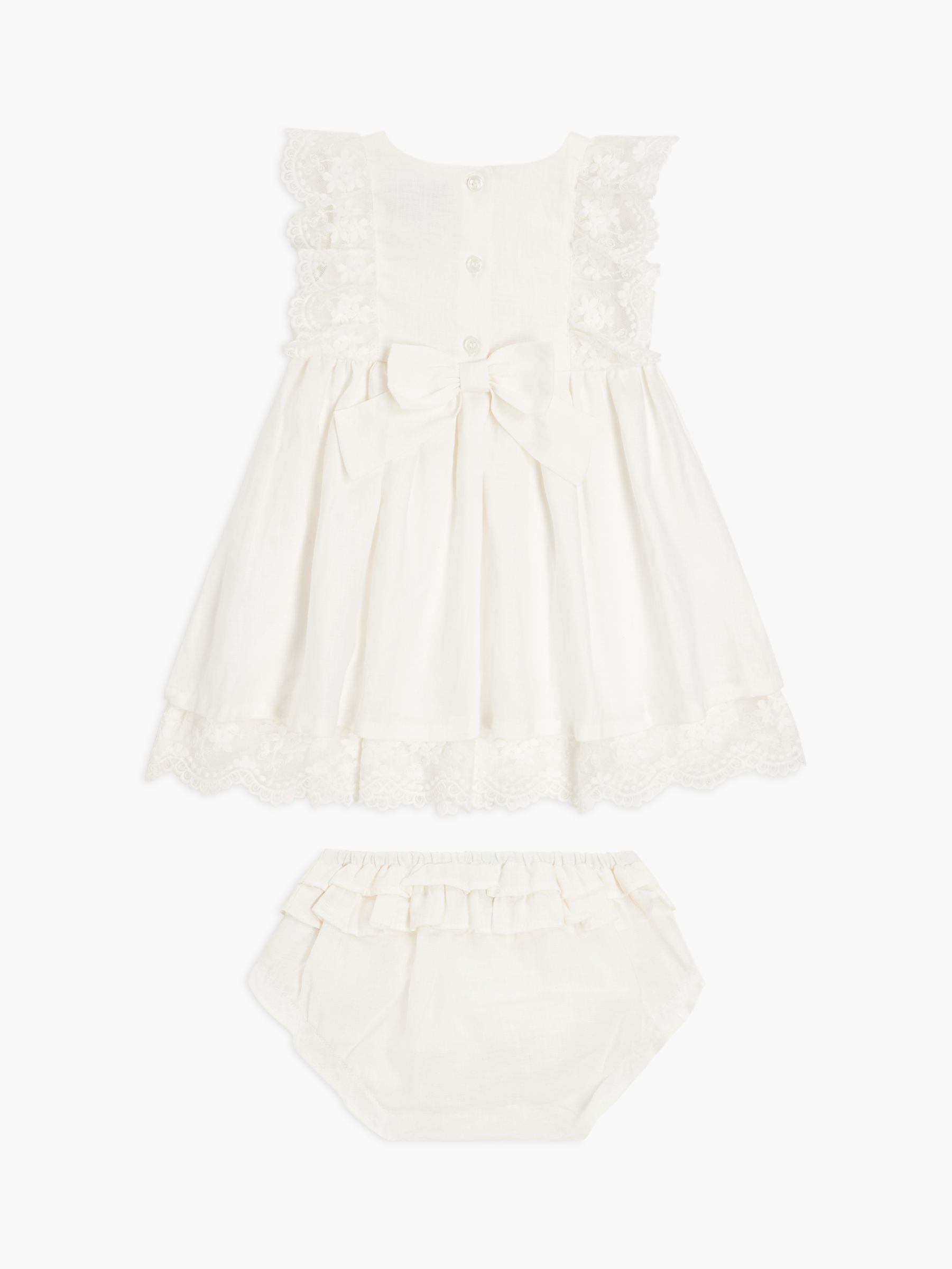 John Lewis Heirloom Collection Baby Linen Christening Dress & Bloomer Set,  White at John Lewis & Partners
