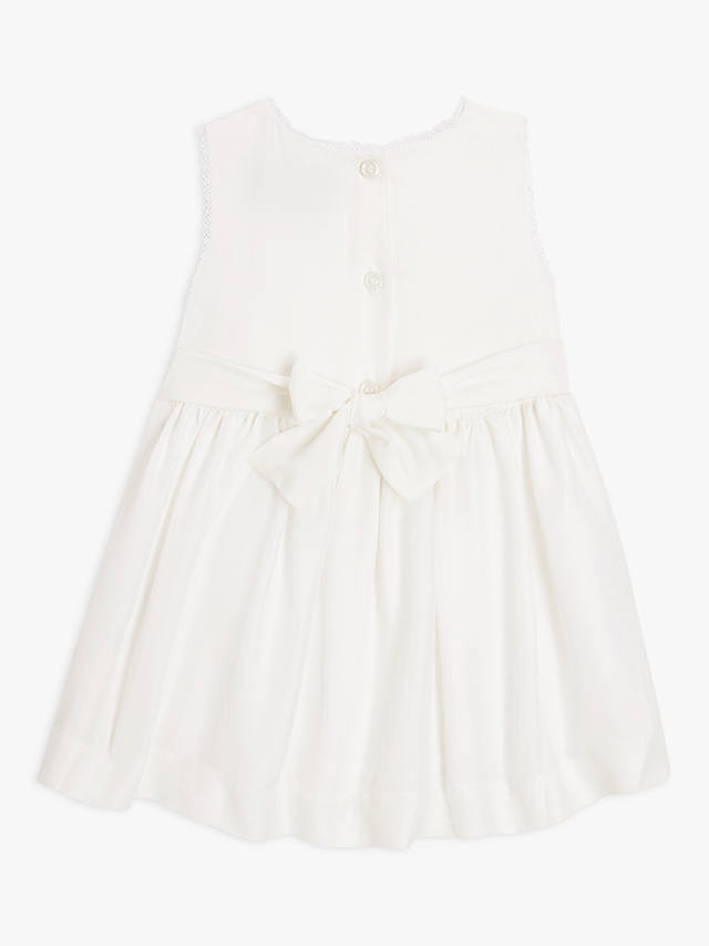 John Lewis Heirloom Collection Baby Silk Dress, White