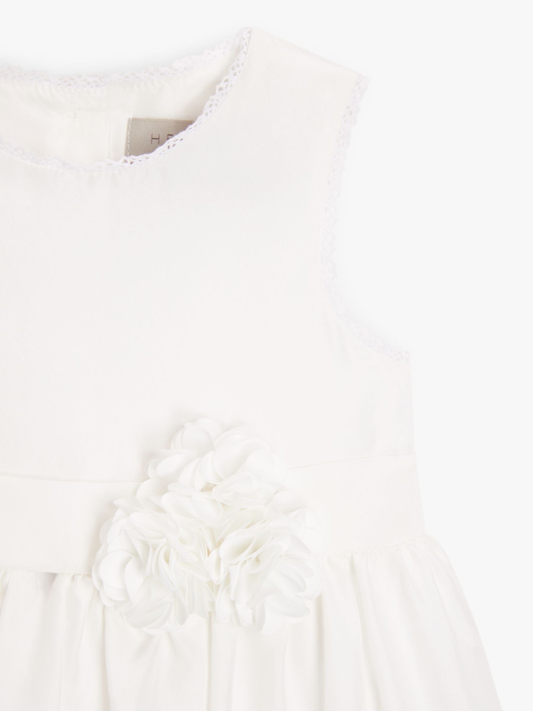 John Lewis Heirloom Collection Baby Silk Dress, White, 12-18 months