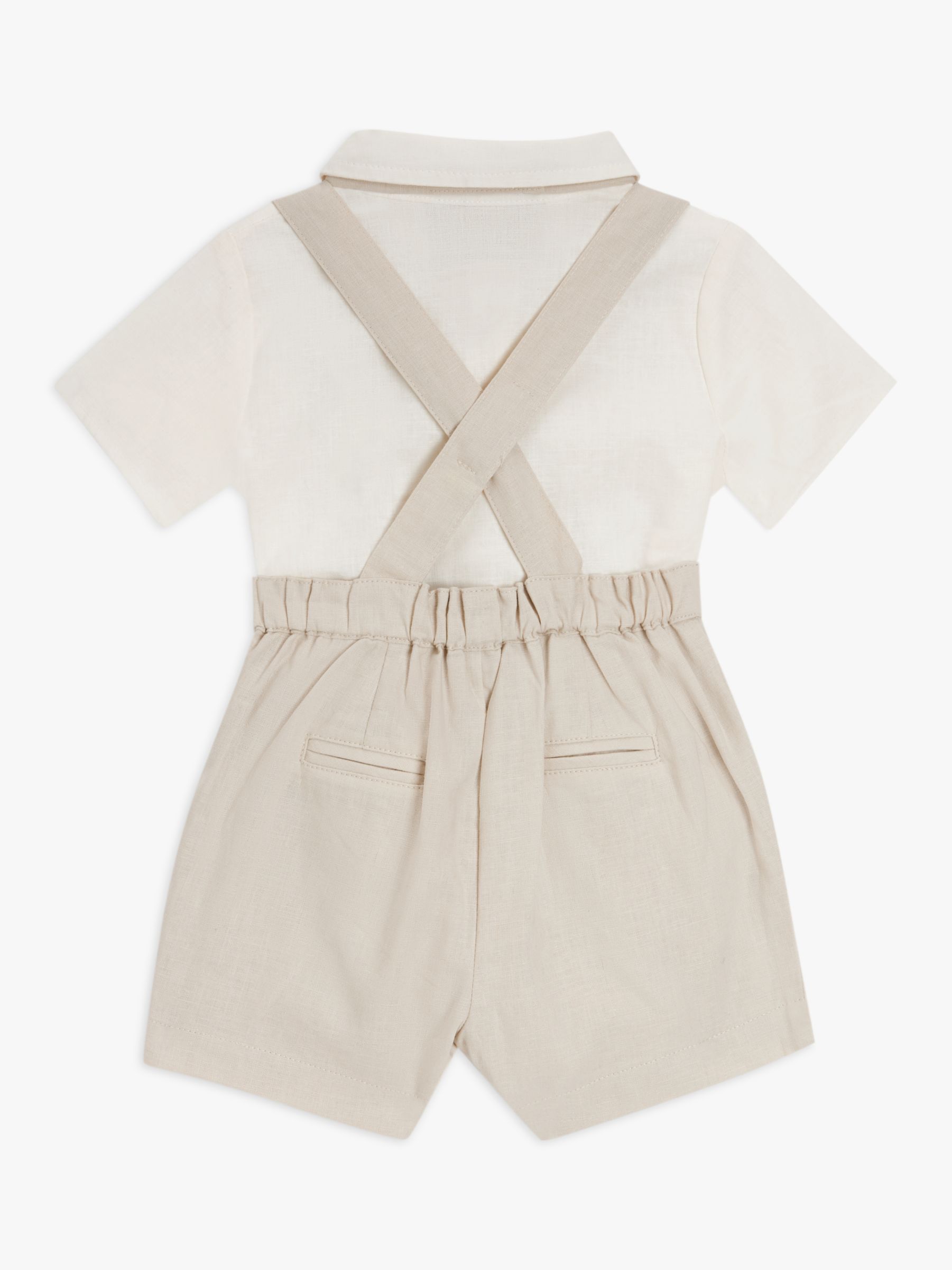 Buy John Lewis Heirloom Collection Baby Linen Bodysuit and Braces Set, White Online at johnlewis.com