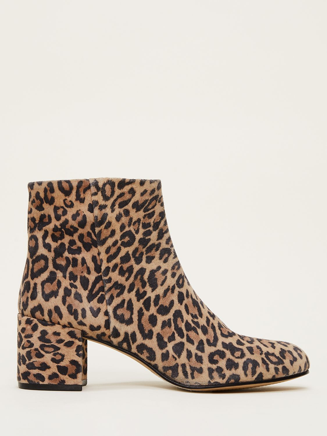 Phase Eight Leopard Print Leather Ankle Boots, Multi at John Lewis ...
