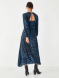 HUSH Willow Midi Dress, Black/Blue