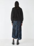 HUSH Lily Patchwork Star Midi Skirt, Black/Blue