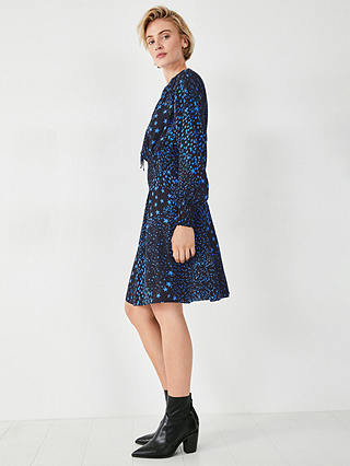 HUSH Phoebe Star Print Mini Dress, Black/Blue at John Lewis & Partners