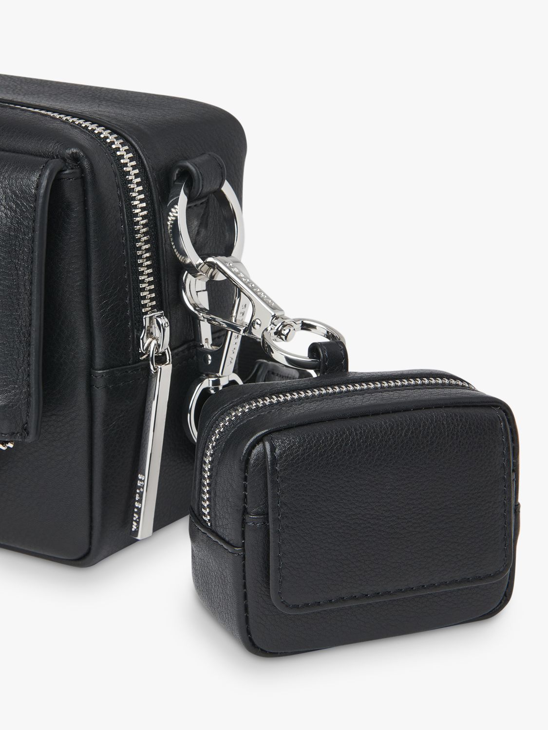 Whistles Bibi Mini Keyring Bag, Black, One Size