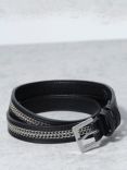 Mint Velvet Leather Chain Detail Belt, Black