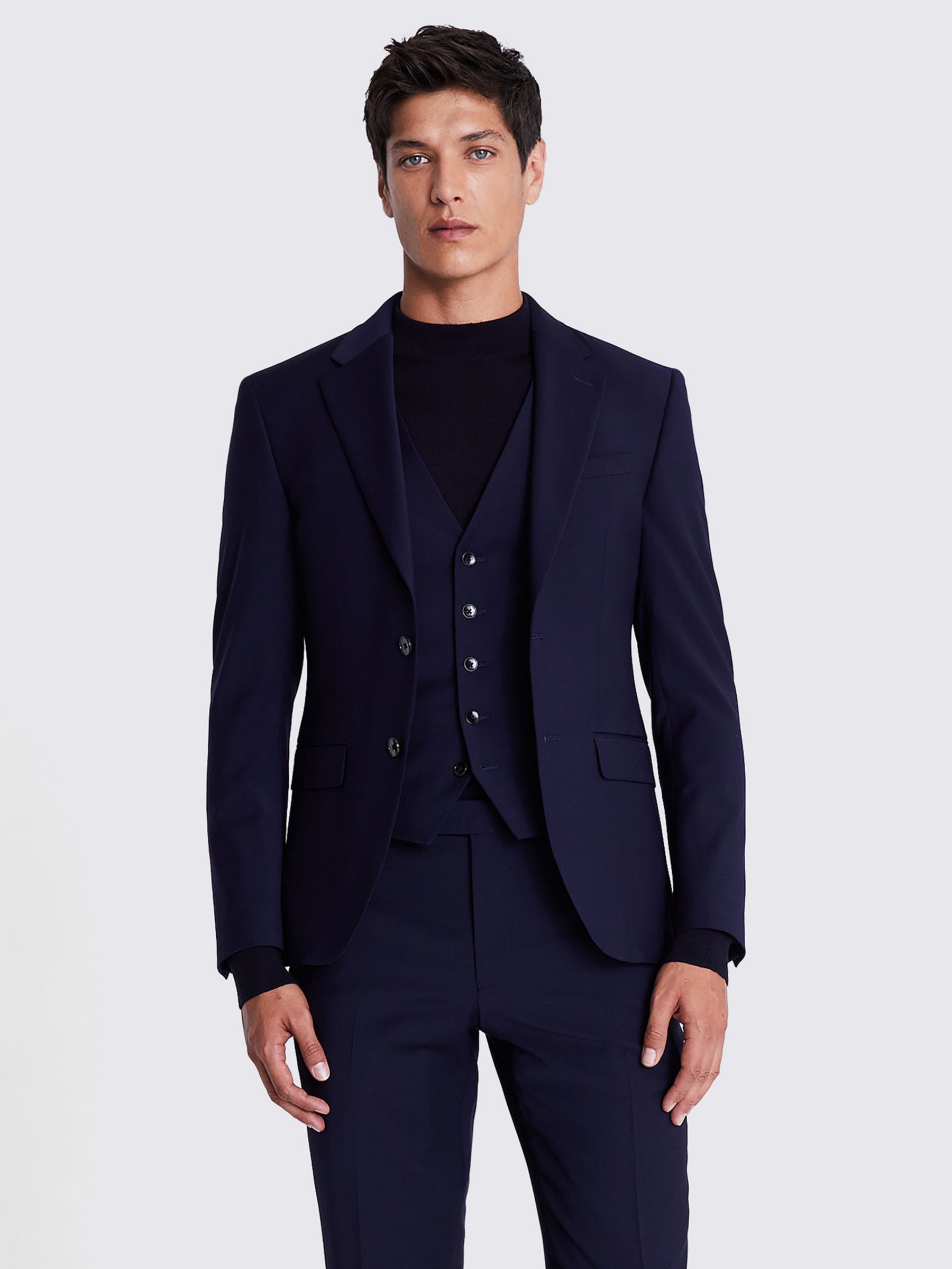 Moss x DKNY Wool Blend Slim Fit Suit Jacket, Ink at John Lewis & Partners