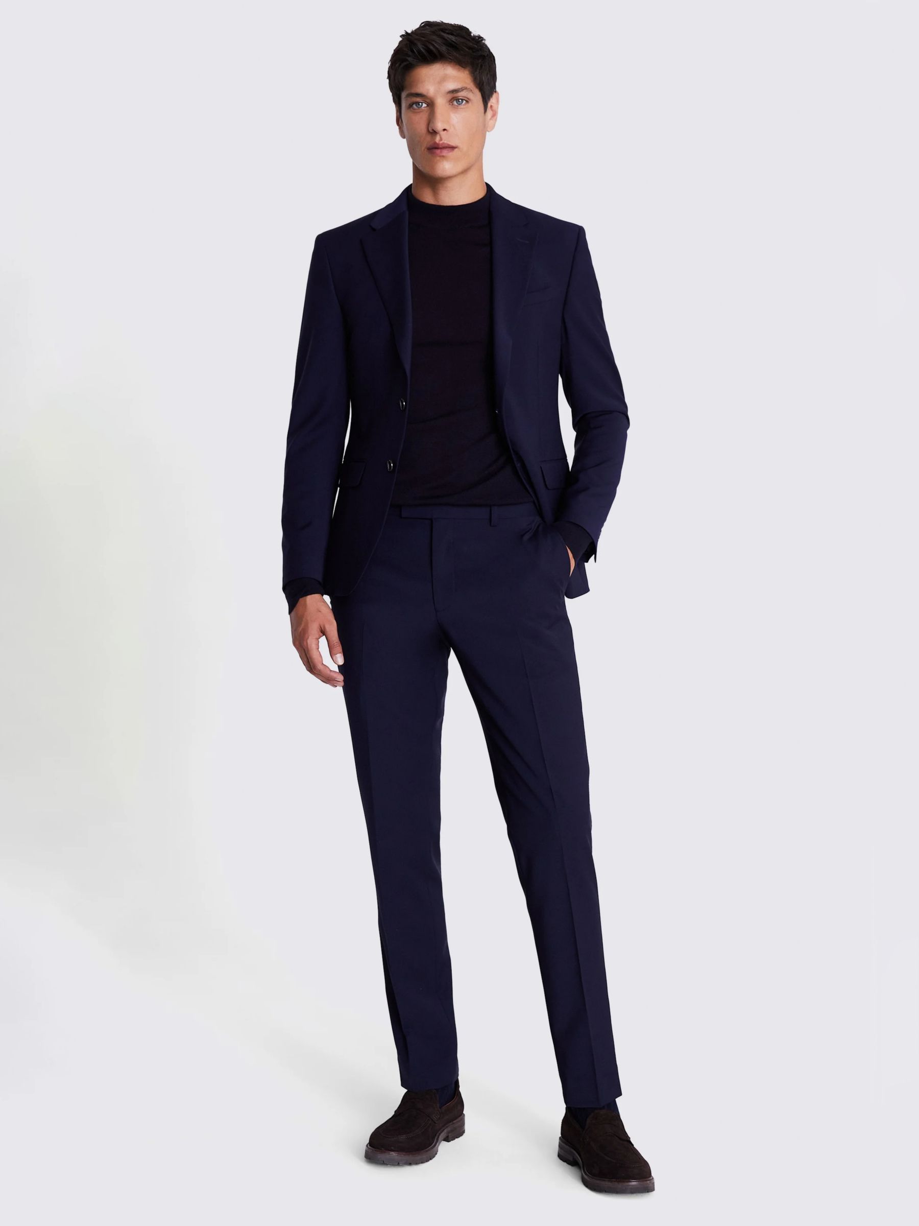Moss x DKNY Wool Blend Slim Fit Suit Jacket, Ink at John Lewis & Partners
