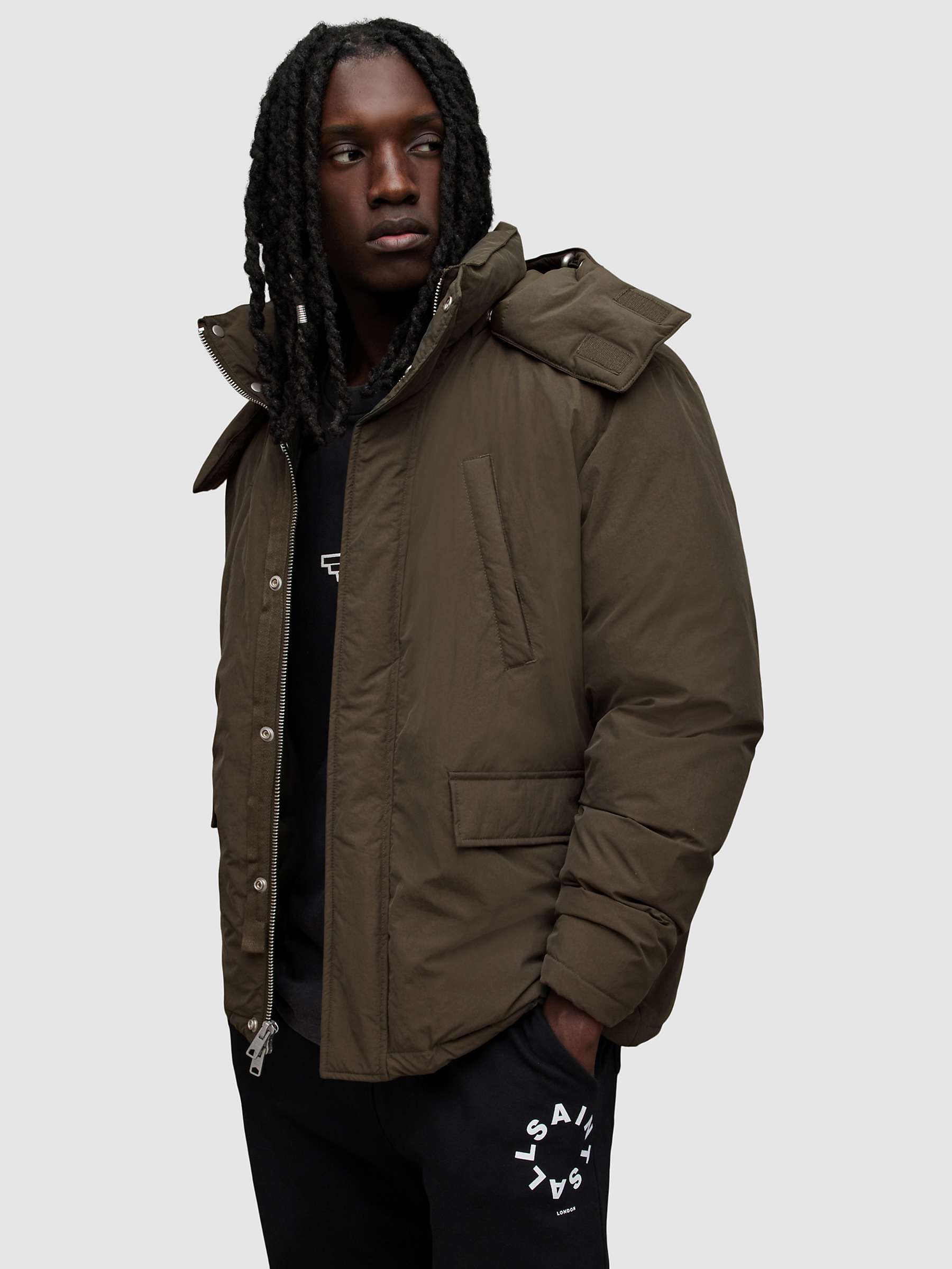 Buy AllSaints Chalk Quilted Jacket, Light Khaki Online at johnlewis.com