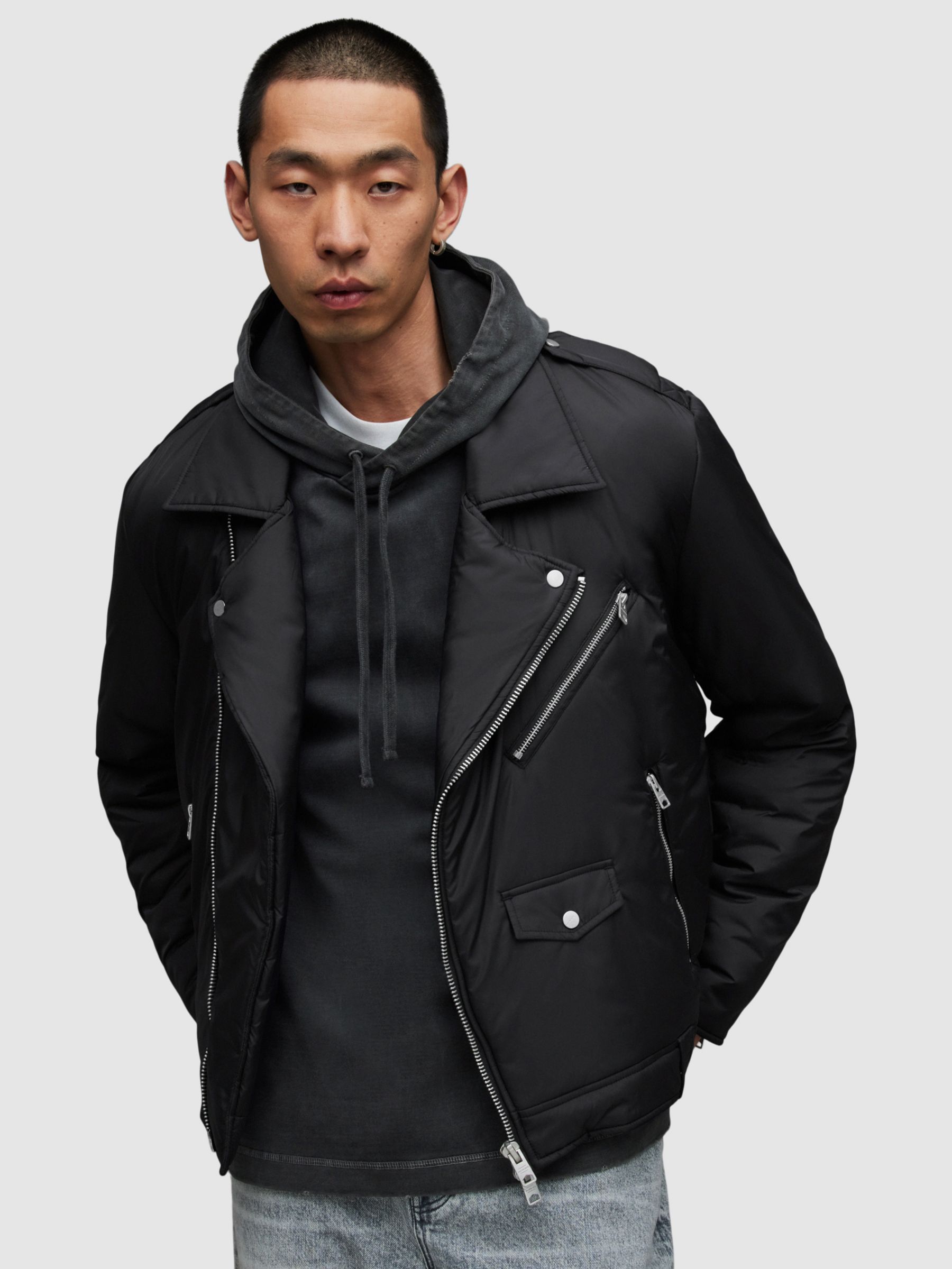 AllSaints Miller Biker Jacket, Black