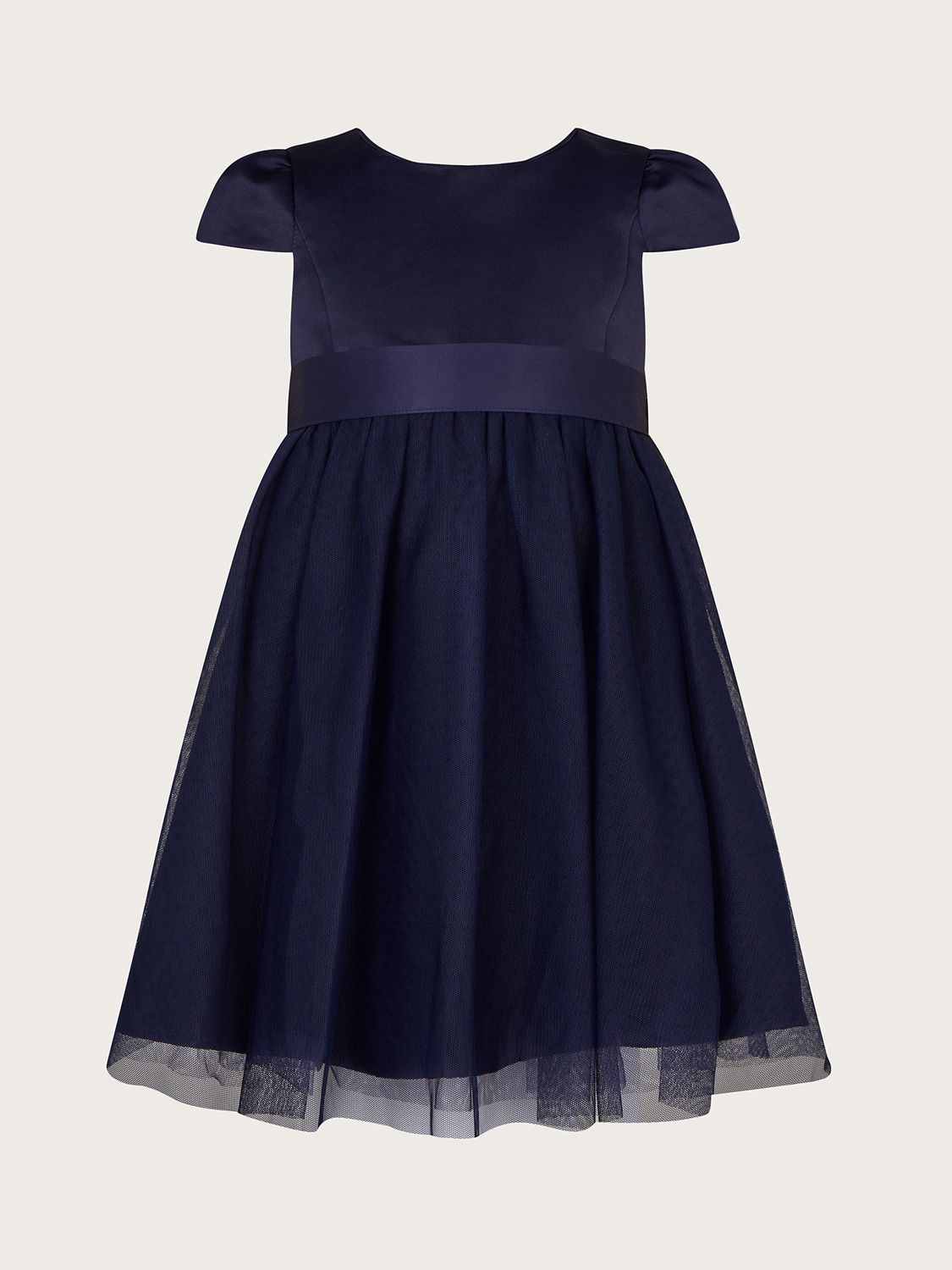 Monsoon Baby Tulle Bridesmaid Dress, Navy, 0-3 months