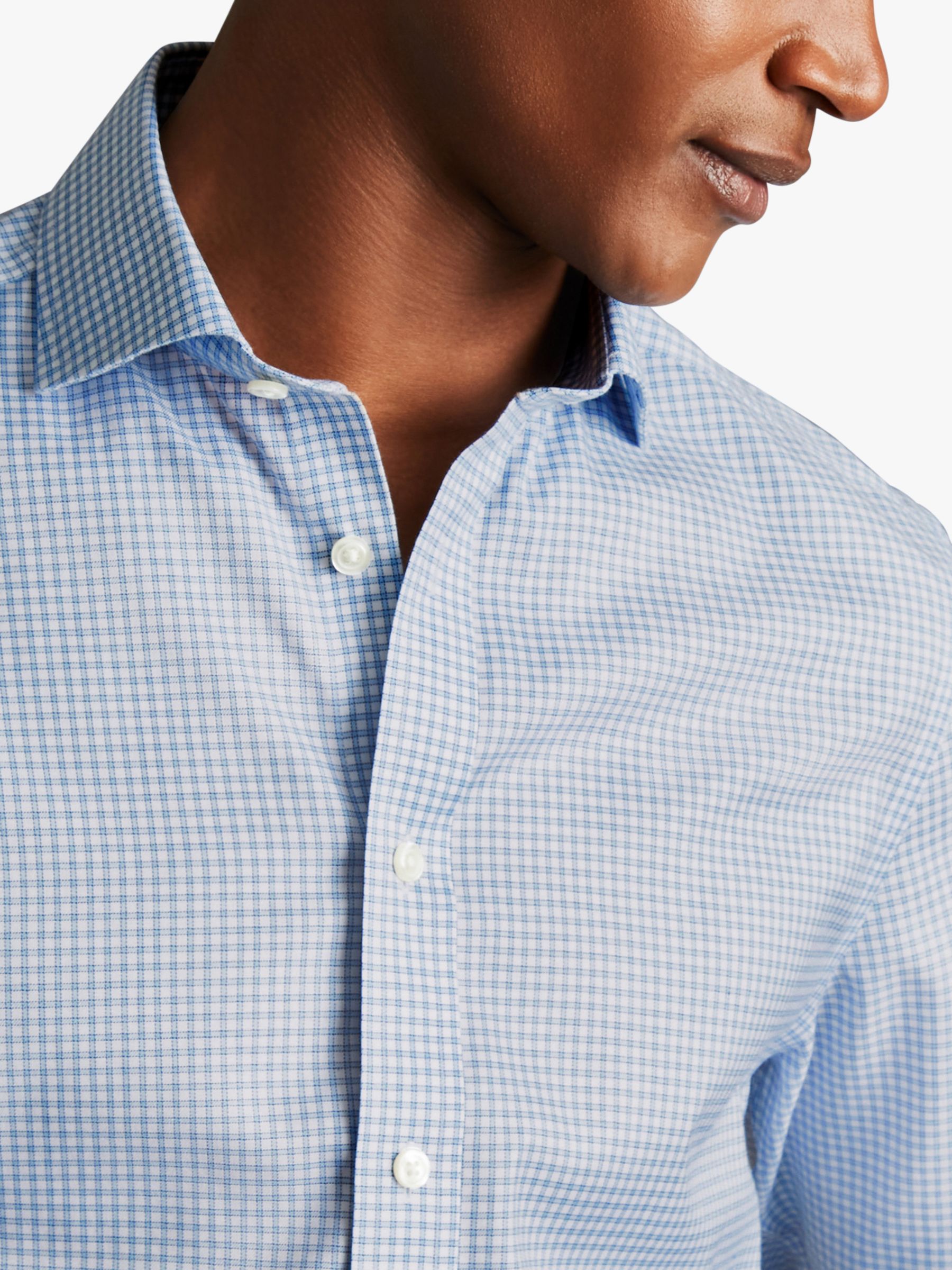 Buy Charles Tyrwhitt Semi-Cutaway Collar Check Shirt Online at johnlewis.com