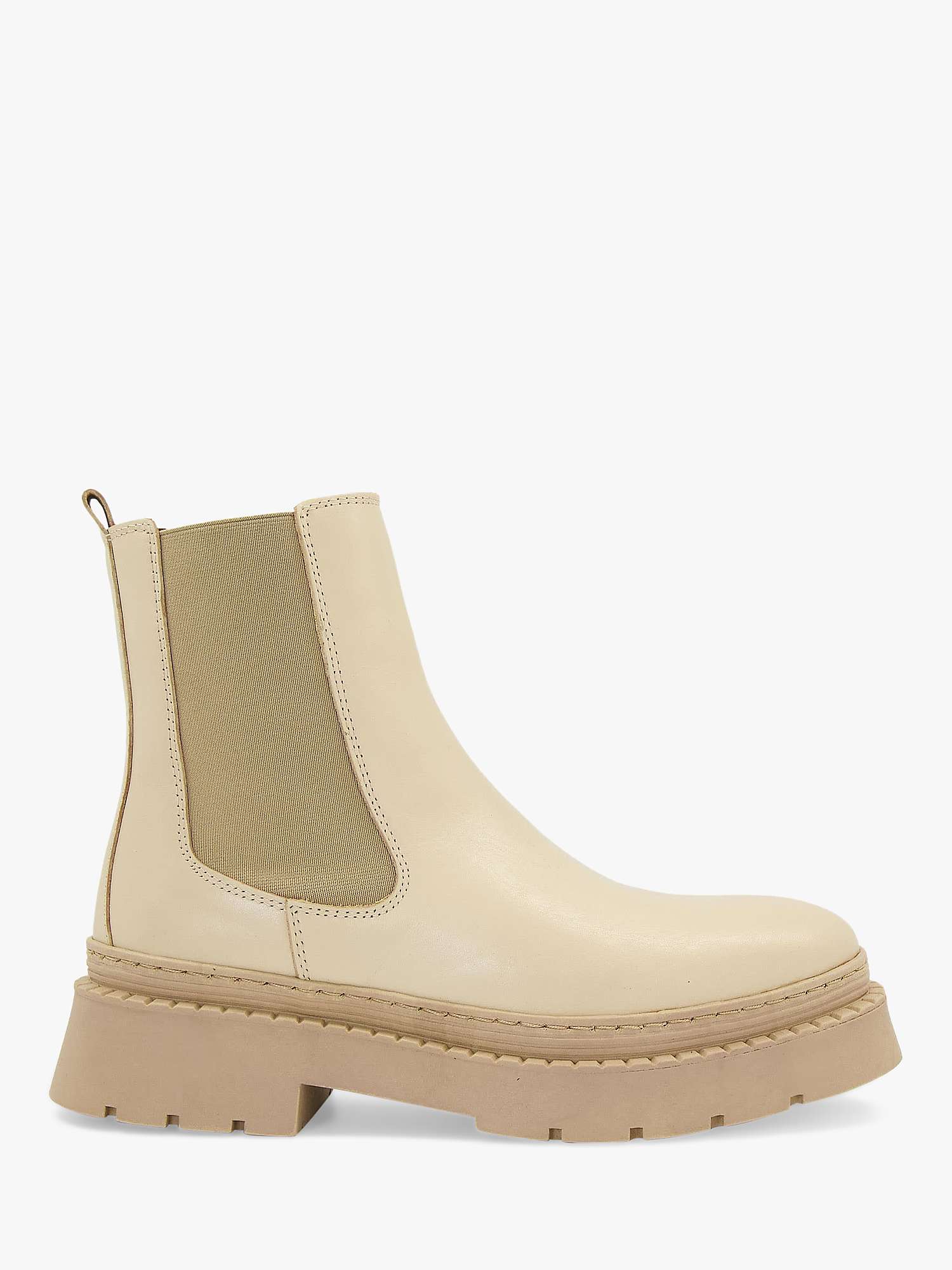 Dune Photograph Leather Ankle Boots, Ecru at John Lewis & Partners