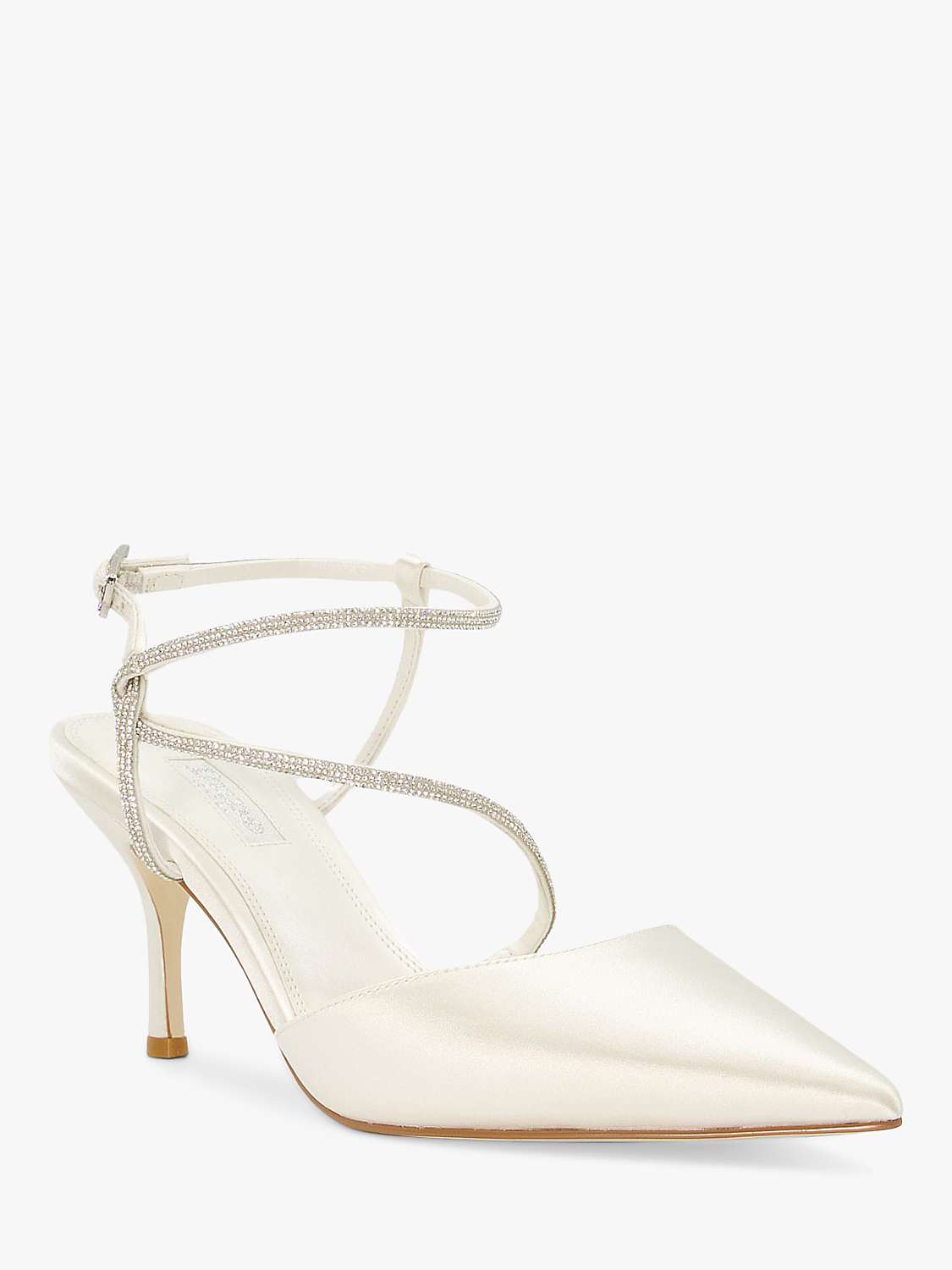 Dune Bridal Collection Clarrise Satin Court Shoes, Ivory at John Lewis ...
