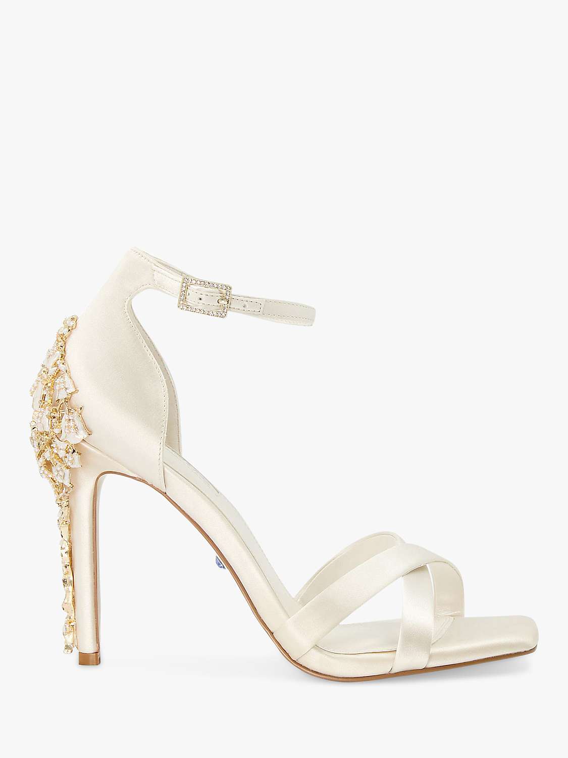 Dune Bridal Collection Marry High Heel Satin Sandals, Ivory at John ...