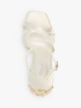 Dune Bridal Collection Marry High Heel Satin Sandals, Ivory, Ivory-satin