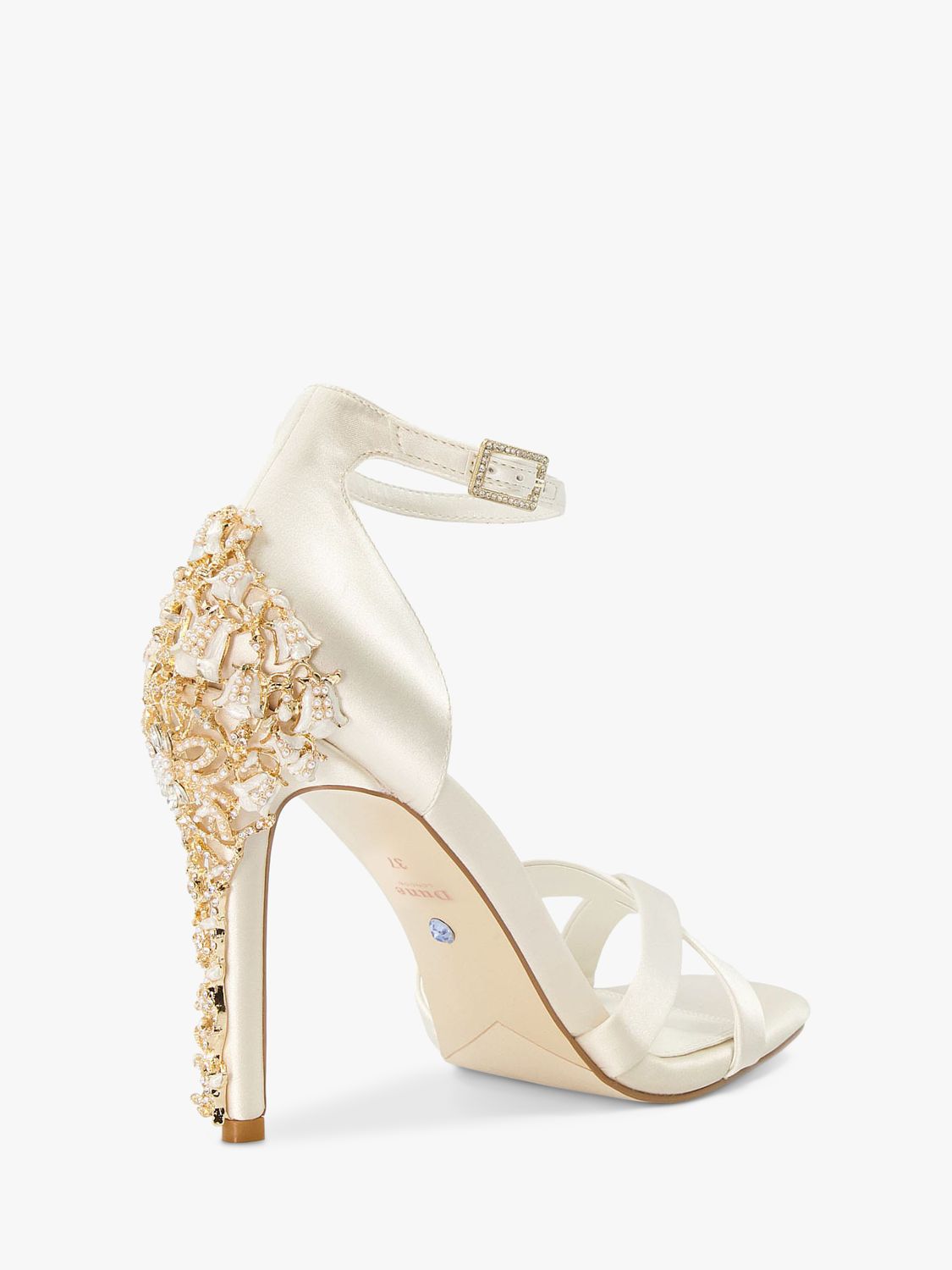 Buy Dune Bridal Collection Marry High Heel Satin Sandals, Ivory Online at johnlewis.com