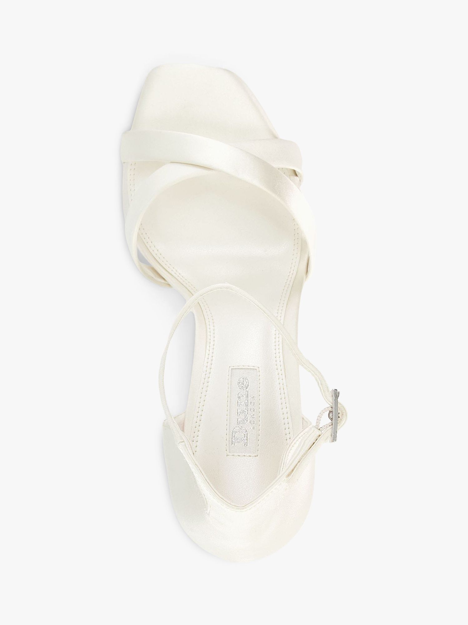 Buy Dune Bridal Collection Malena Block Heel Satin Sandals, Ivory Online at johnlewis.com