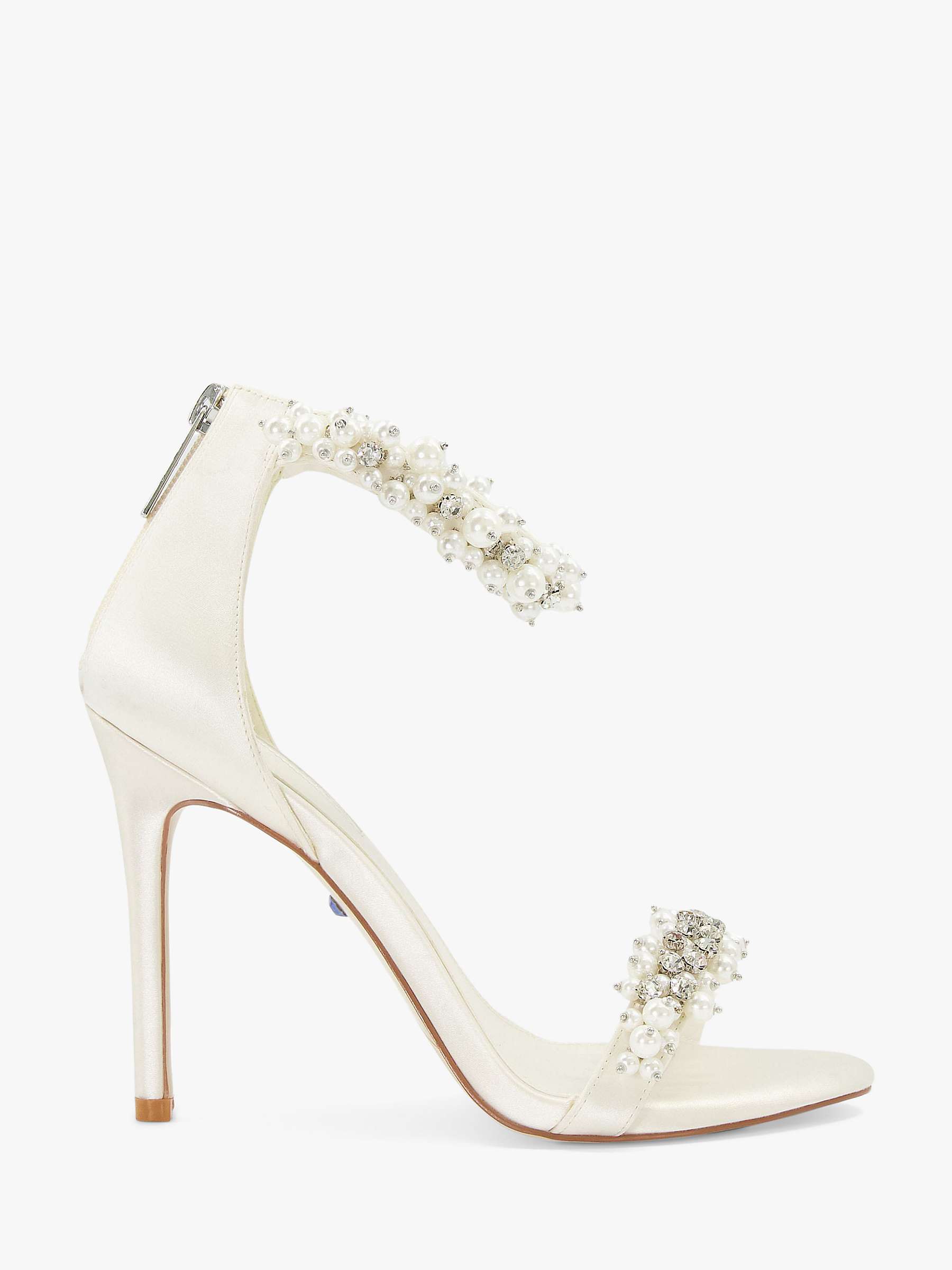 Buy Dune Bridal Collection Wide Fit Marriage Beaded Ankle Trim Wedding Satin Sandals, Ivory Online at johnlewis.com