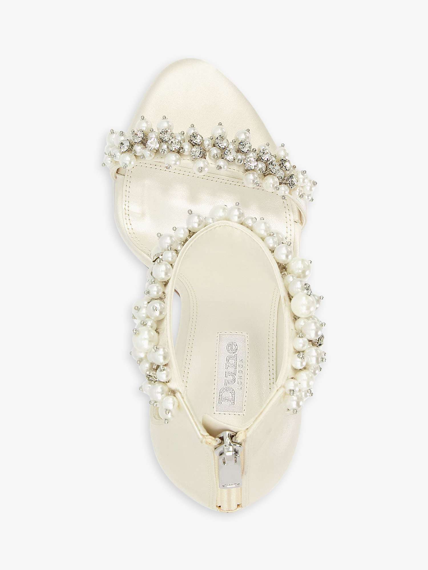 Buy Dune Bridal Collection Wide Fit Marriage Beaded Ankle Trim Wedding Satin Sandals, Ivory Online at johnlewis.com