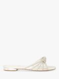 Dune Bridal Collection Newlie Crystal Knot Flat Satin Sandals, Ivory