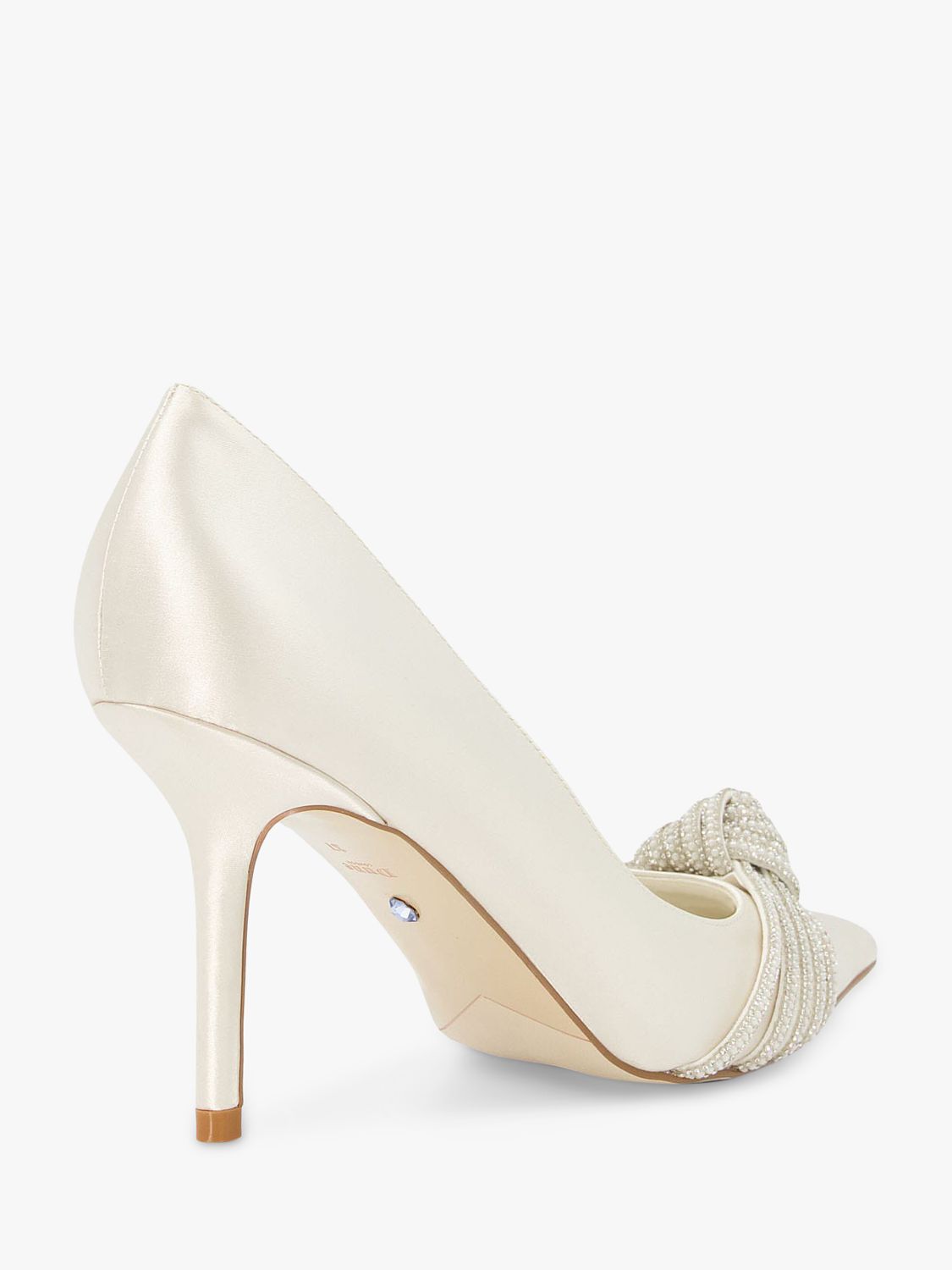 Dune Bridal Collection Beauties Satin High Heel Court Shoes, Ivory, 3
