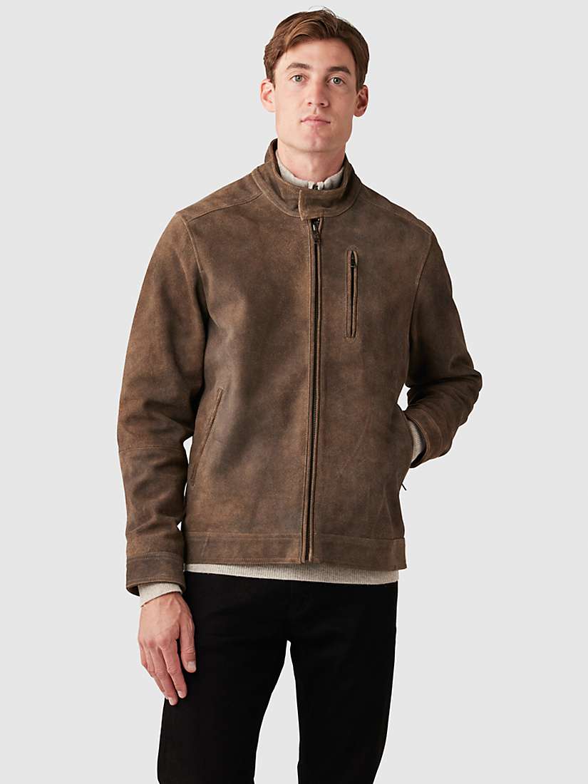 Buy Rodd & Gunn Suede Goatskin Leather Jacket, Seal Online at johnlewis.com