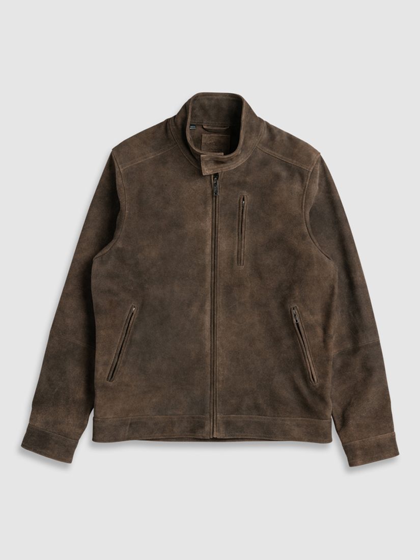Rodd & Gunn Suede Goatskin Leather Jacket, Seal, XS