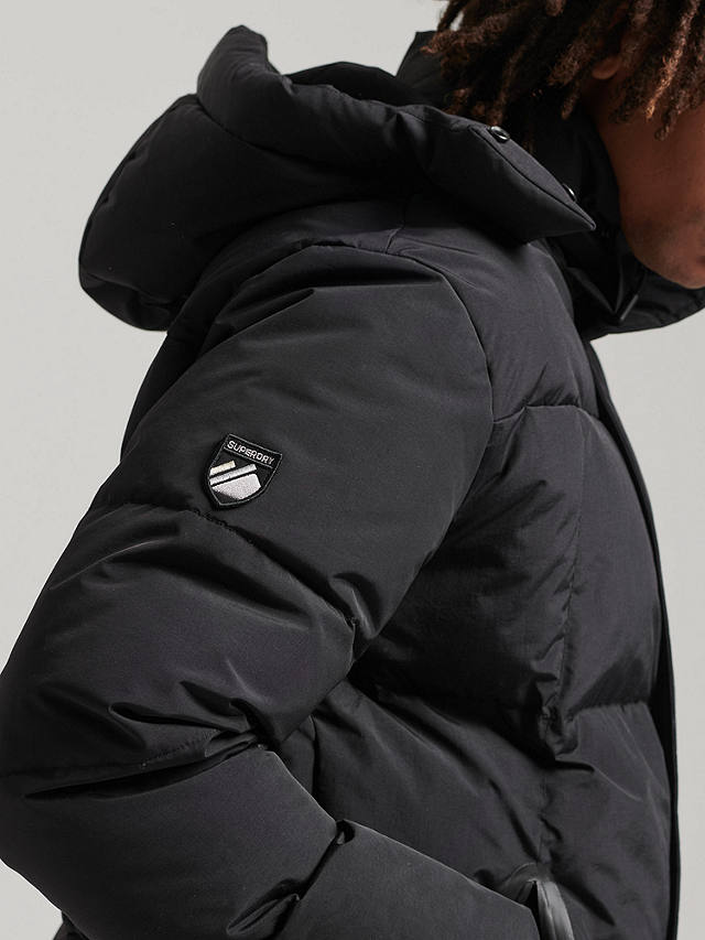 Superdry Hooded Box Quilt Puffer Jacket, Black