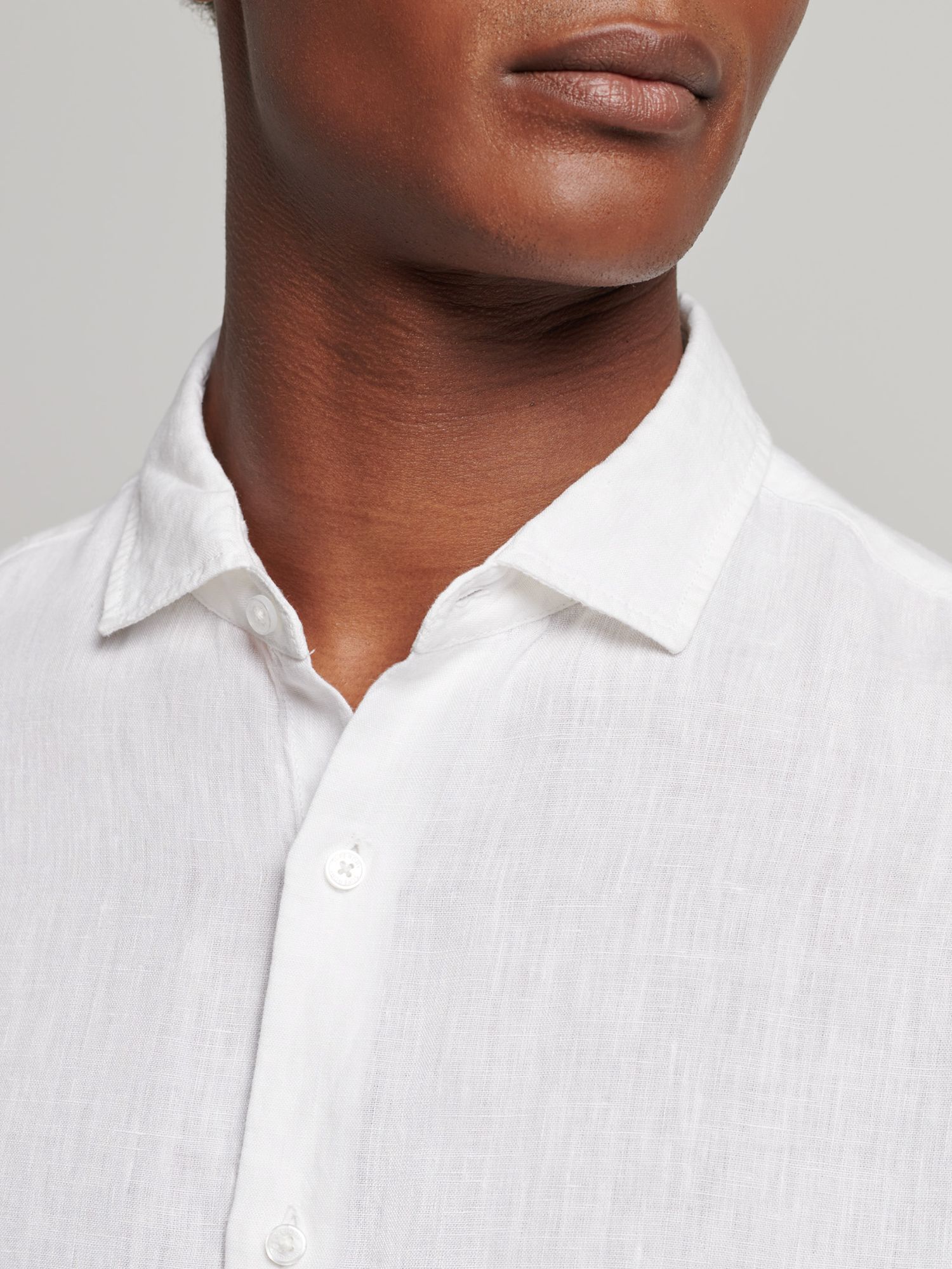 Superdry Casual Linen Long Sleeve Shirt, Optic at John Lewis & Partners