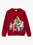 Polarn O. Pyret Kids' Christmas Tree Sweatshirt, Red