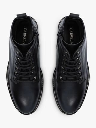 Carvela Spike Stud Detail Leather Ankle Boots, Black