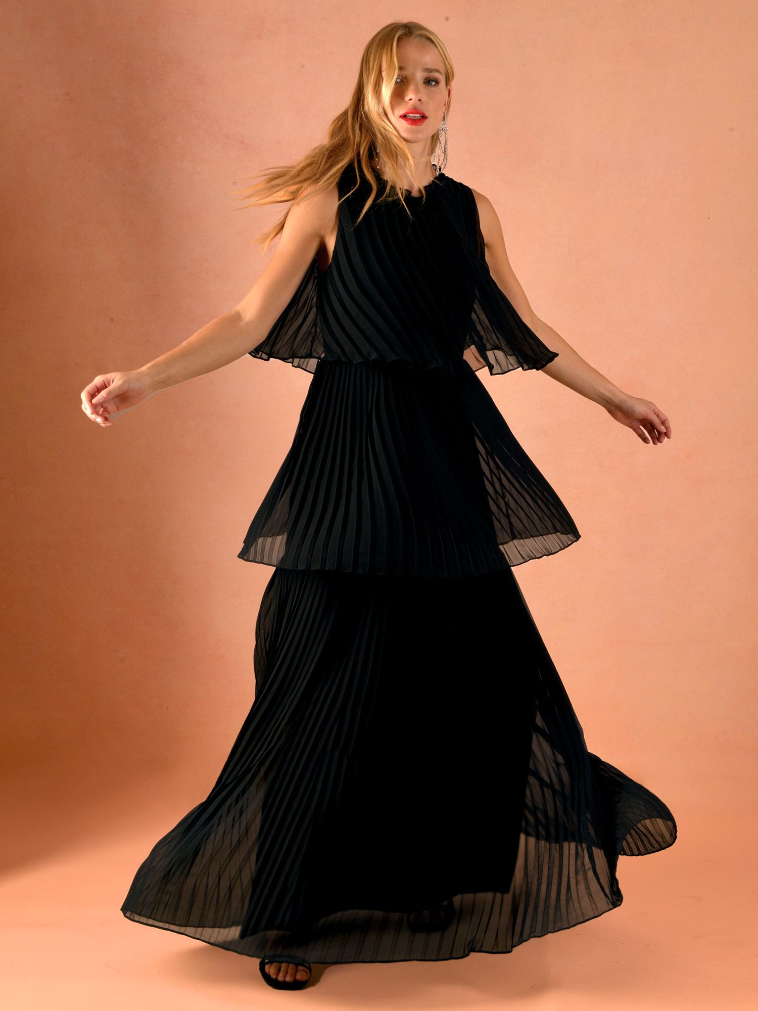 Tiered Pleated Dress
