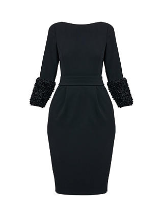 Helen McAlinden Dianna Cuff Detail Crepe Dress, Black