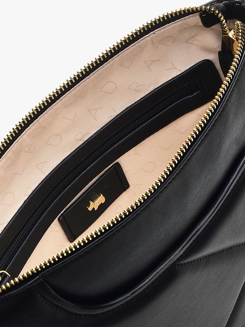 Radley Pockets Geo Quilted 2.0 Leather Handbag, Black at John Lewis ...