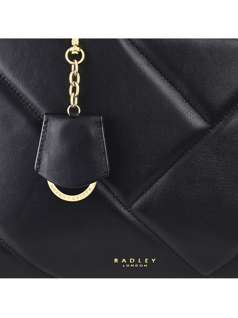 Buy Radley Pockets Geo Quilted 2.0 Leather Handbag, Black Online at johnlewis.com