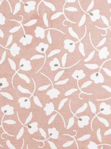 John Lewis Scallop Floral Organic Cotton Square Pillowcase, Rosa Pink