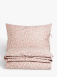 John Lewis Scallop Floral Organic Cotton Duvet Cover Set, Rosa Pink